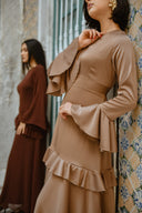 Robe Caprice Manches Volantées