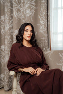 Robe Longue Bordeaux en Velours de Prestige