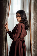 Robe Longue Bordeaux en Velours de Prestige