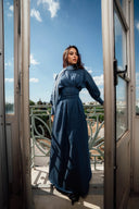 Robe Longue en Denim Structurée