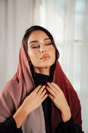 Foulard dégradé Bordeaux & Rose Poudré