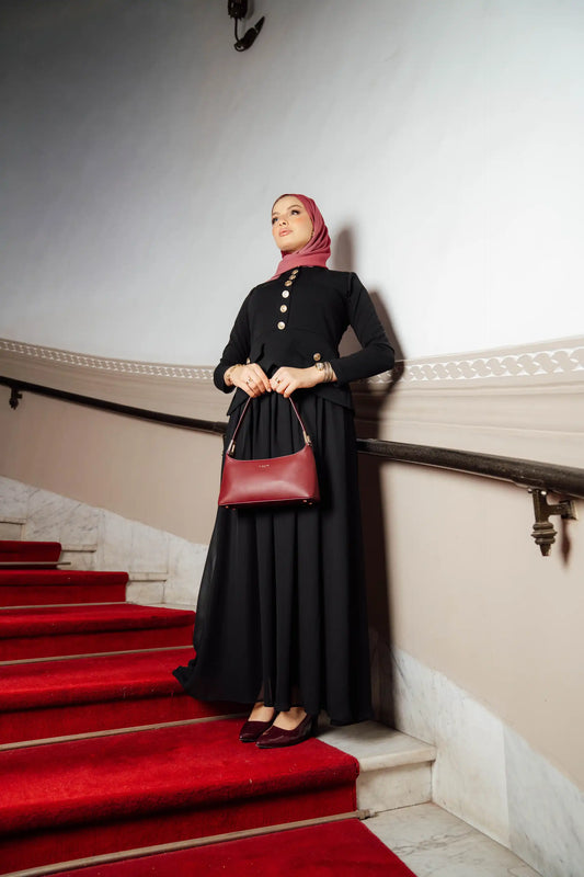 Robe Longue Noire Style Officier