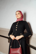 Robe Longue Noire Style Officier