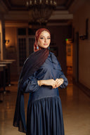 Foulard Dégradé Moka et Bleu Nuit