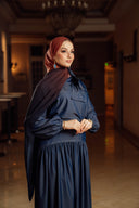 Foulard Dégradé Moka et Bleu Nuit