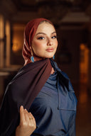 Foulard Dégradé Moka et Bleu Nuit