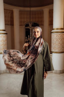 Foulard Rose Poudré et Vert Olive Doux