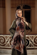 Foulard Rose Poudré et Vert Olive Doux