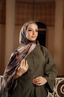 Foulard Rose Poudré et Vert Olive Doux