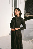 Robe Longue en Dentelle Noir & Chocolat