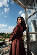 Robe Longue Bordeaux en Velours de Prestige